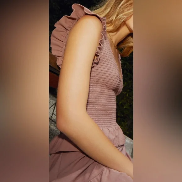 Nation LTD - Fabienne Fused Ruffle Dress in Mojave Sz:Small - Picture 6 of 14